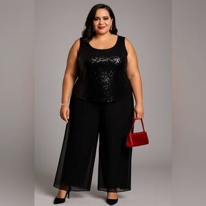 Doncaster sz 3x black sequin top